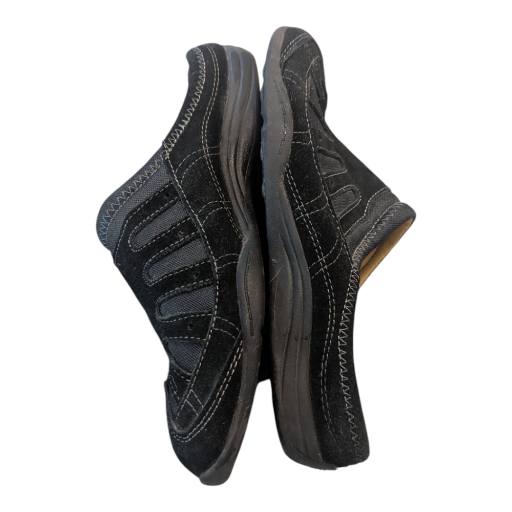 Land's End Black Suede #396104 Slide On Clogs Shoes Women's 7B